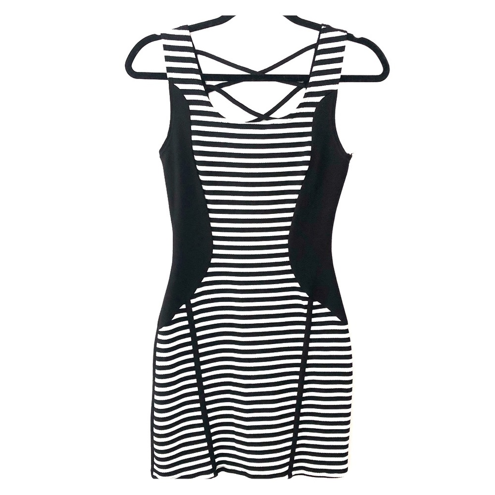 Deb Black and White Striped Dress Sz S